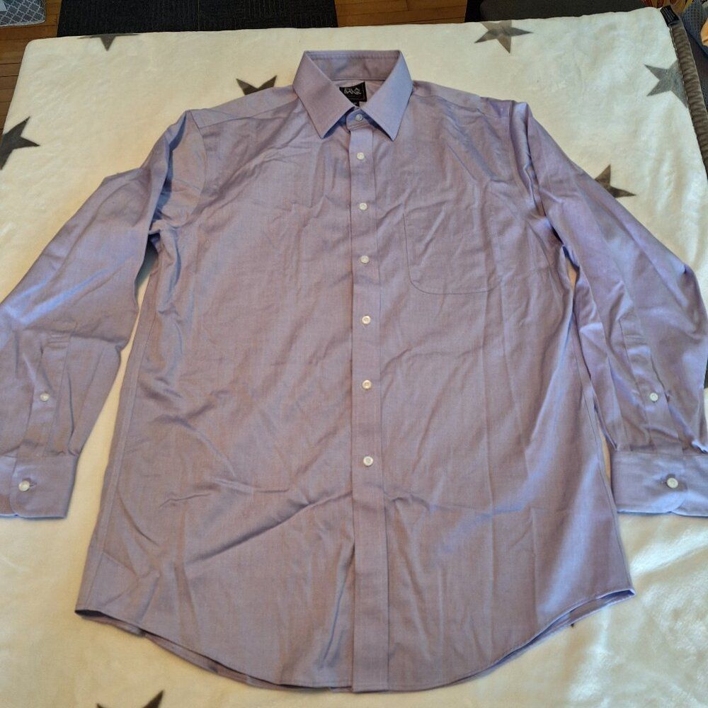 Jos. A. Bank Men's Tailored Fit Traveler Dress‎ Shirt 16 - 32 100% Cotton Purple